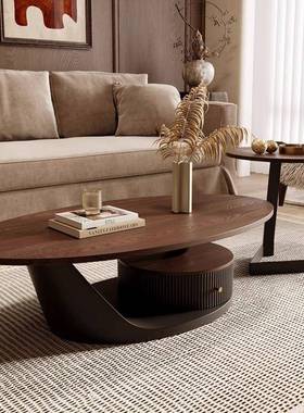 古风实木中茶几轻奢现简代约TPJ家用客厅茶台师桌设计小户型边几组合