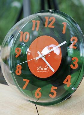 时尚家用创客钟意网红装泡泡挂摆两用饰厅绿透LIN20248钟表