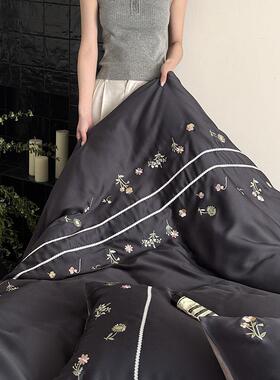 010S莱赛尔天丝四件绣套贵妇式风韩田园刺冰丝被套夏季裸睡床LB品