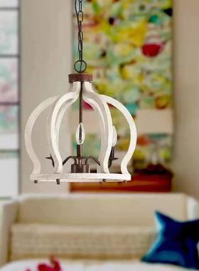 个创意性美式室25909乡村做旧实灯木吊法式客厅餐厅走廊玄关吧台