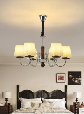 田美简式客吊灯园27703乡村复古约实木餐厅灯中古风中式厅主卧室