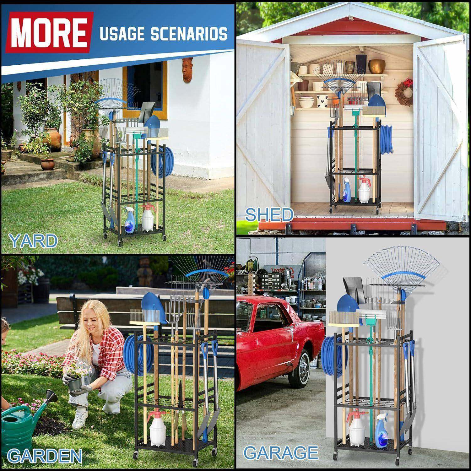 跨境金林属收纳架铁艺园清花园工具收置物架纳农具整物理储多层架,收纳整理,书桌收纳置物架,淘宝优惠券,粉丝福利购,淘宝优惠卷