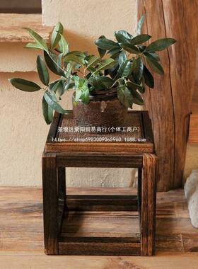 #工创13405意实木方凳家用客厅餐桌凳茶几小板沙发凳中榫卯式手藤