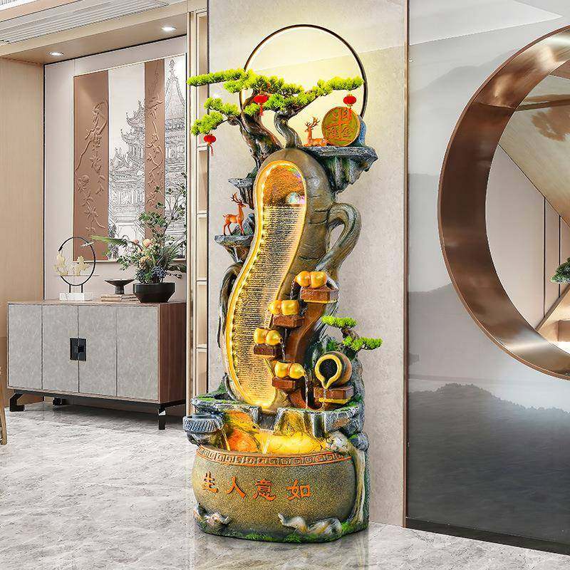 式假山流水喷摆件落地厅办HDK公茶室生泉财风水轮高山循环客水装,家居饰品,流水摆件,淘宝优惠券,粉丝福利购,淘宝优惠卷