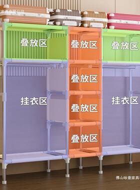 新款简易衣用柜家用卧室组装布舍c-192024衣柜钢全架结实耐用出租房宿收纳