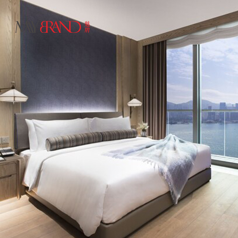 定 制酒店会所民宿客房单双人床成套家具宾馆标间实木高端床