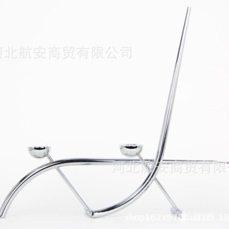 现代简约创意铝制不规则抽象银色烛台样板房餐桌电视柜软装饰品