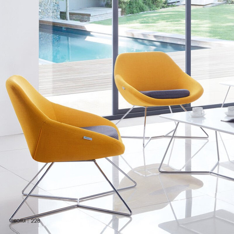 北欧简约客厅布艺沙发组合咖啡厅创意时尚靠背休闲椅子酒吧沙发椅