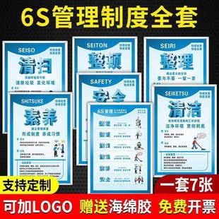 6s管理制度全套5S标语工厂车间生产管理规章制度牌上墙提示牌