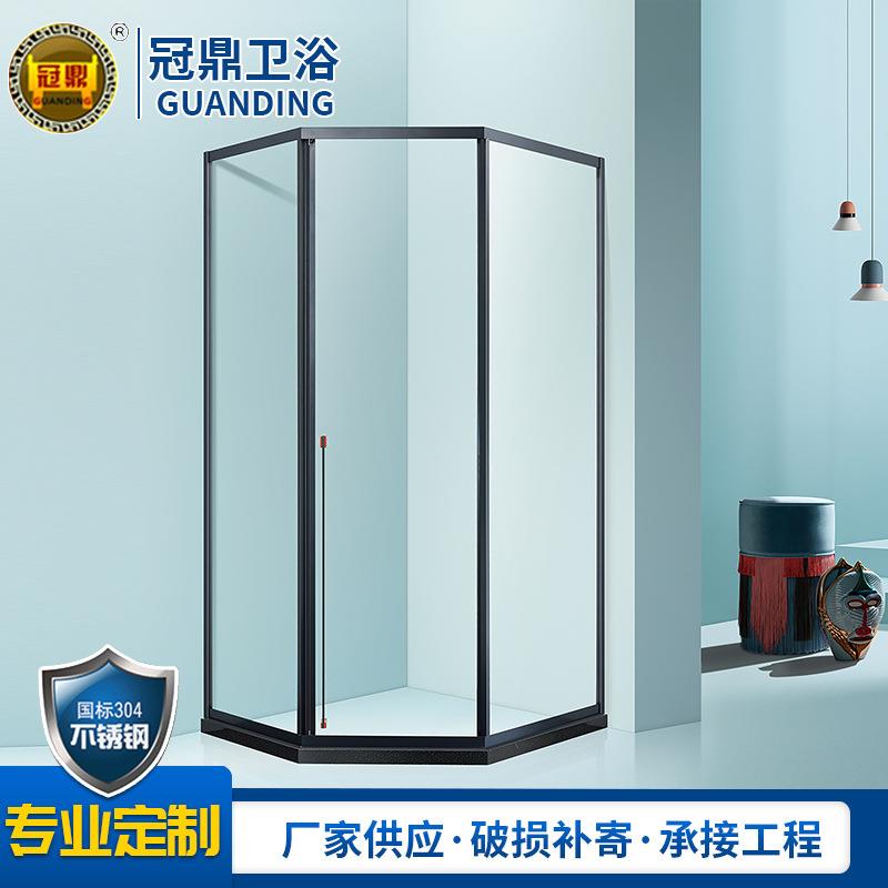 钻石型整体淋浴房隔断卫生间干湿分离浴室洗澡间家用浴屏