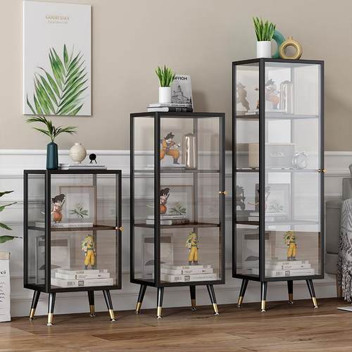 家用轻奢落地置物架客厅收纳书架一体整墙铁艺多层书柜儿童阅读架