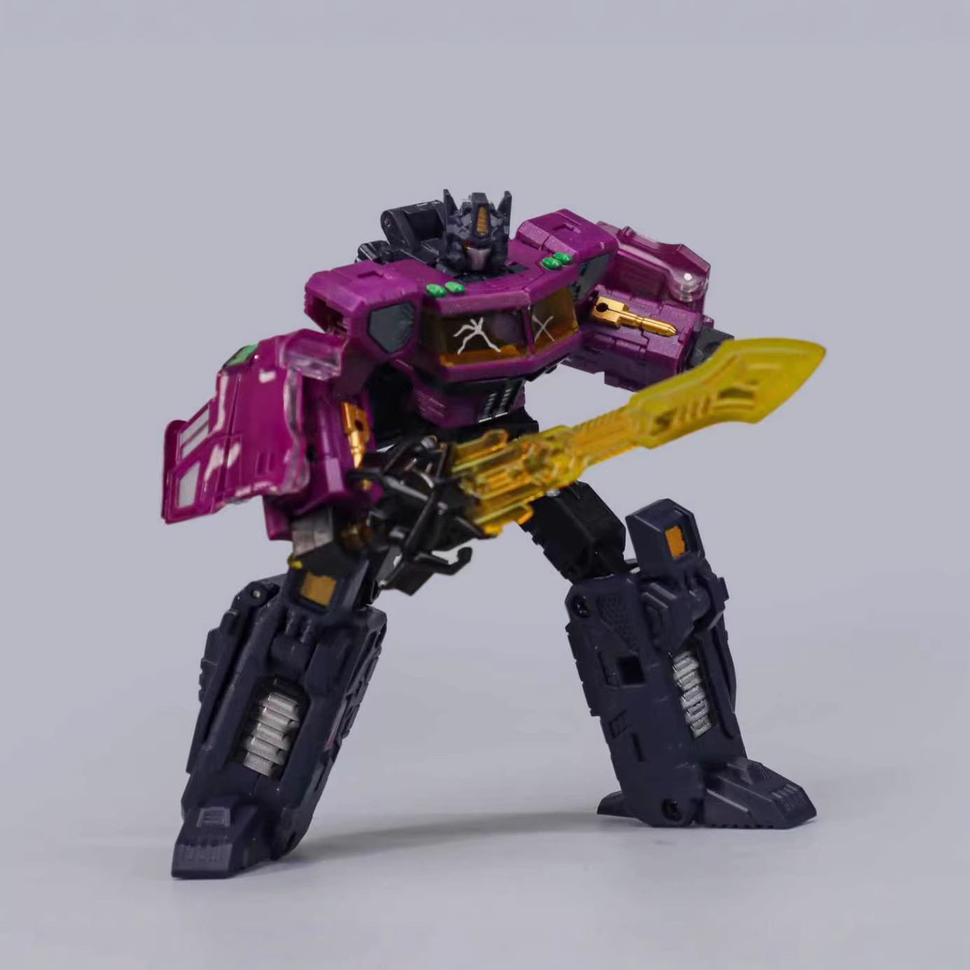 JD-01S 镜像紫色黄油柱 小比例擎天 汽车机器人模型变形玩具模型