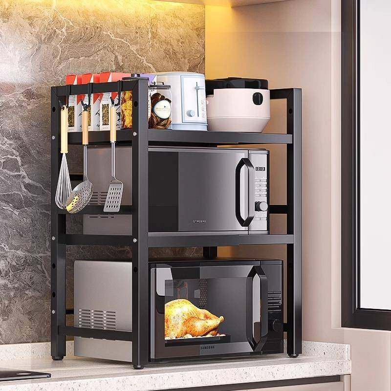微波炉置物架带抽屉烤箱架子厨房台面家用新款碗碟筷收纳架小碗新,收纳整理,烫衣板及配件,淘宝优惠券,粉丝福利购,淘宝优惠卷