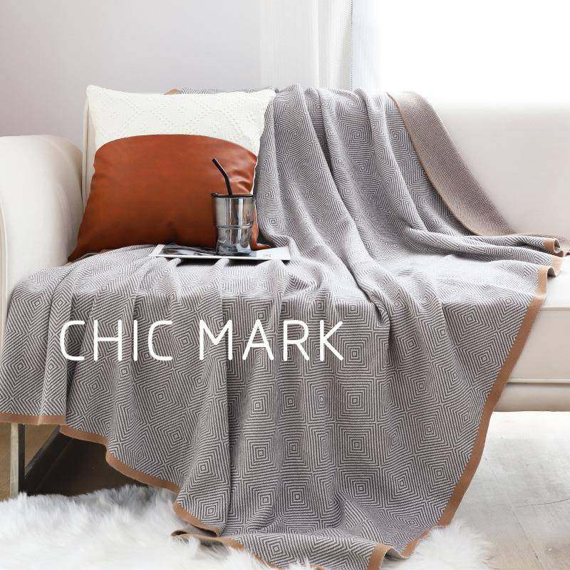 轻奢回纹全棉毛毯北欧风客厅简约沙发毯盖毯床尾巾几何样板休闲毯,纺织面料/辅料/配套,纺织机械配件,淘宝优惠券,粉丝福利购,淘宝优惠卷