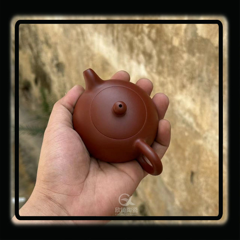 张永生宜兴紫砂壶扁西施冲罐小茶壶全手工原矿朱泥泡茶壶中式茶具