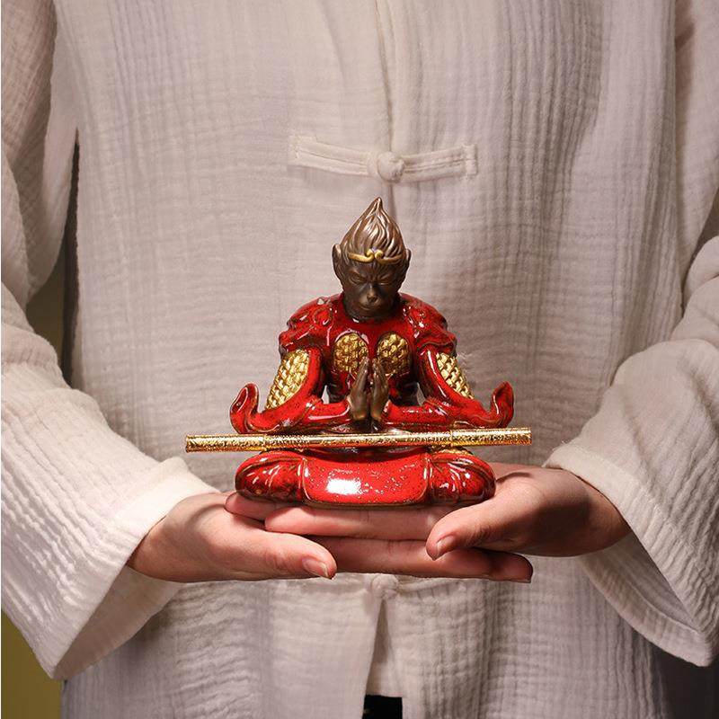 宇轩陶瓷手工精品茶宠孙悟空摆件齐天大圣茶艺茶玩车截家居摆件,纺织面料/辅料/配套,纺织机械配件,淘宝优惠券,粉丝福利购,淘宝优惠卷