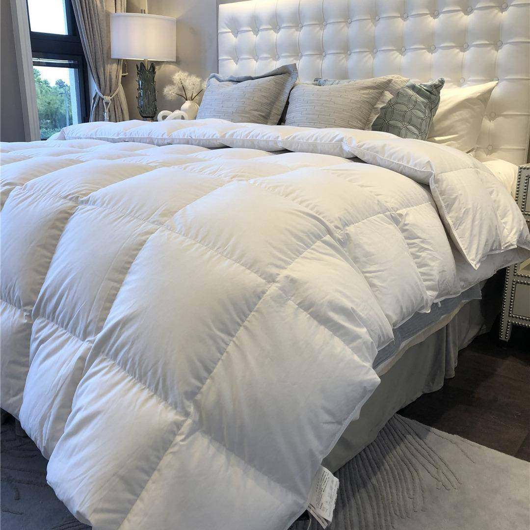 秋冬轻奢款95绒朵白鹅绒羽绒被加厚保暖被芯防静音100匹马棉被子