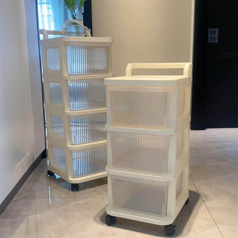 办公室置物架小推车桌下书架工位旁落地移动带轮分层式储物收纳架