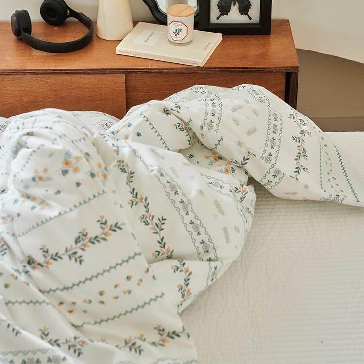 单品全棉被套简约花卉田园纯棉单件被罩学生宿舍1.5/2.0m单双人
