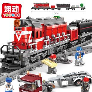 热销开智98219电动轨道火车城市列车模型儿童益智拼装搭积木玩具