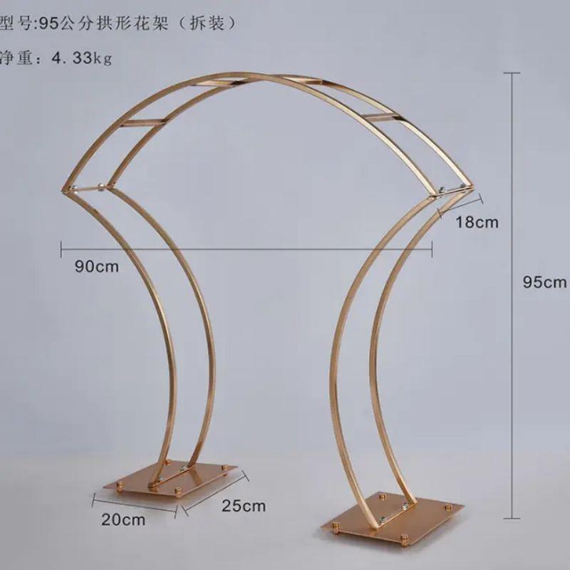 创意婚庆婚礼堂主桌迎宾区T台拱型电镀金属花架路引布置装饰道具