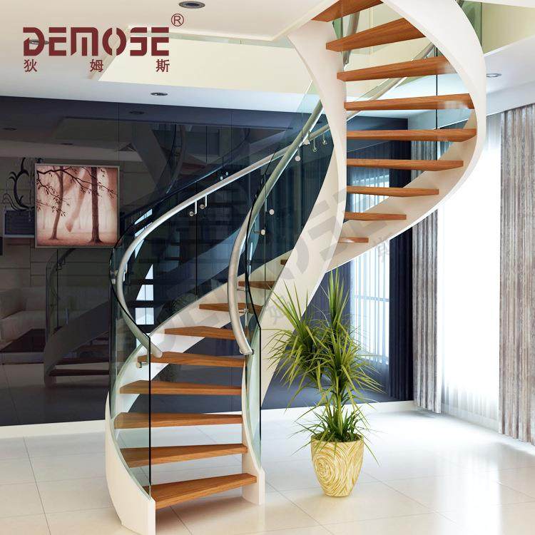 旋转楼梯设计图复式旋转小楼梯无边框玻璃楼梯栏杆实木踏板出口,收纳整理,烫衣板及配件,淘宝优惠券,粉丝福利购,淘宝优惠卷