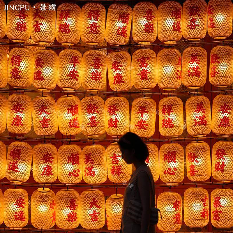 2025过新年油纸潮汕灯笼墙景区街道户外防水防晒古风装饰节日布置