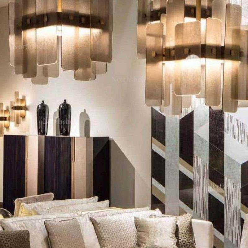 后现代设计师售楼部样板房现代吊灯别墅轻奢客厅餐厅工程造型灯具