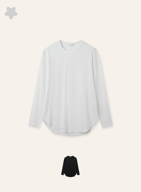 STELLAM女装CECE 精紡纯棉休闲上衣简约白色T恤女装