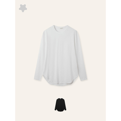 STELLAM女装CECE 精紡纯棉休闲上衣简约白色T恤女装