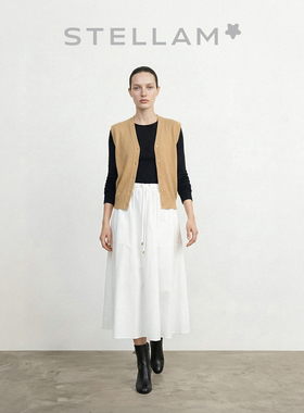 STELLAM|羊绒混纺打底衫女极简莫代尔软糯亲肤显瘦修身长袖上衣