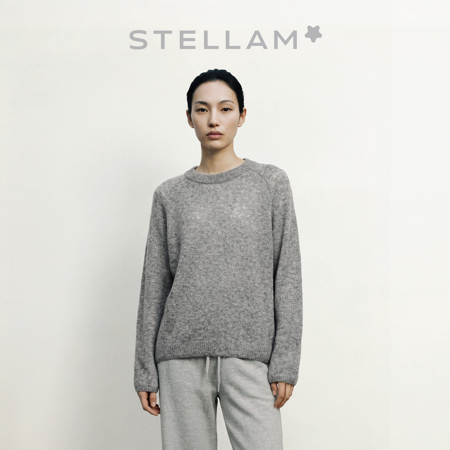 STELLAM女装 AIR-CASHMERE纯羊绒针织衫毛衣 - 实物图