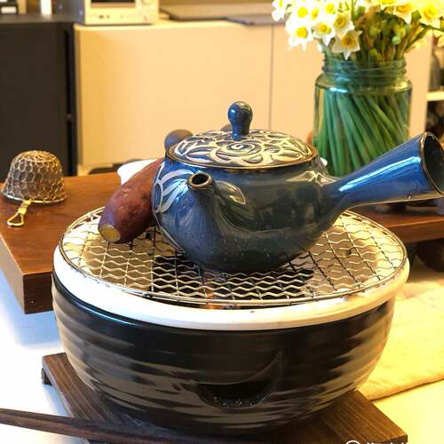 TY24BBQ烧烤炉围炉夜话日式炭炉陶土家用竹炭炉室内便携式桌无烟