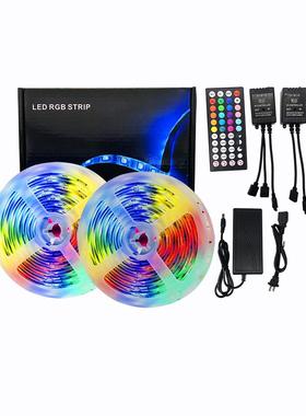 LED灯带5050RGB10米300灯新款44键音乐控制红外声控彩盒套装
