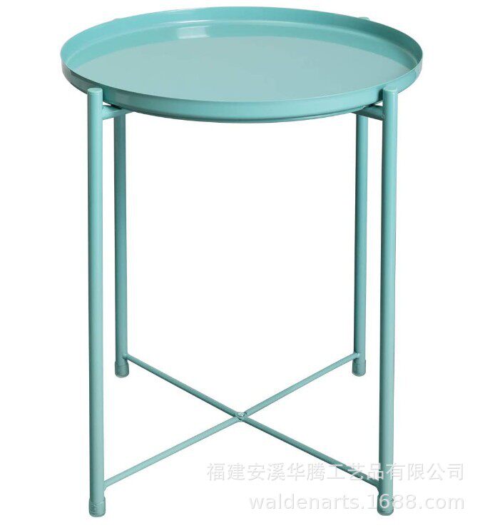北欧欧式现代简约圆形迷你小圆桌创意小茶几床头可折叠托盘小茶几