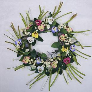 假花仿真花环柳叶牵牛花绢花门饰壁饰场地布置道具装饰花