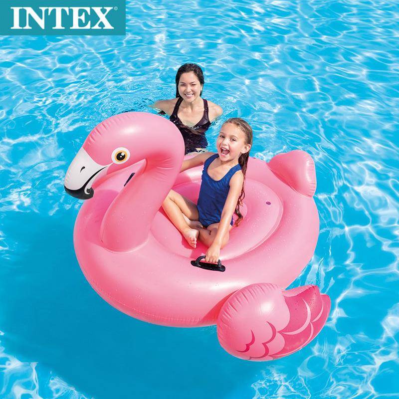 INTEX57558小红鹤坐骑火烈鸟儿童成人坐骑浮床水上充气玩具浮排
