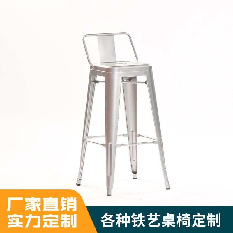 铁皮高吧椅金属铁椅子休闲餐厅铁艺工业风高脚椅
