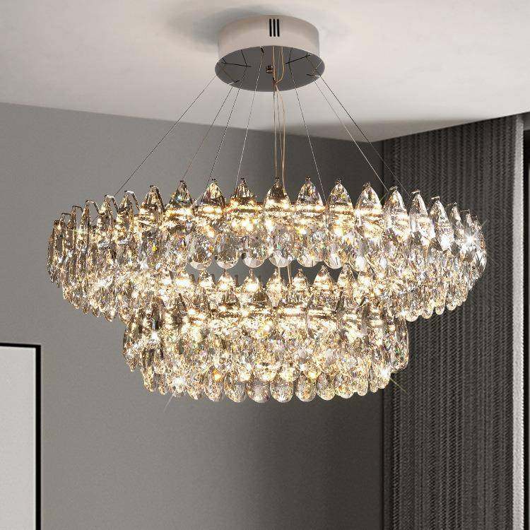 客厅吊灯轻奢大气led水晶灯现代简约卧室餐厅灯新款中山
