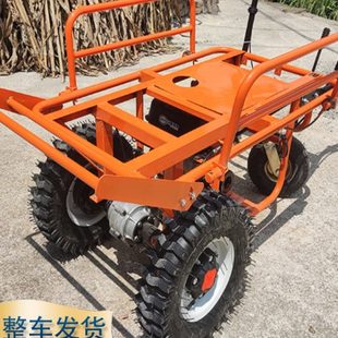 工地汽油运输车农用爬坡柴油搬运车双轮电动鸡公车山地平板手推车