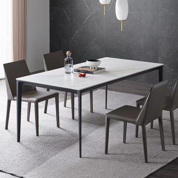 意式极简轻奢岩板餐桌椅组合现代简约铝合金长方形小户型家用饭桌,住宅家具,岩板餐桌,淘宝优惠券,粉丝福利购,淘宝优惠卷