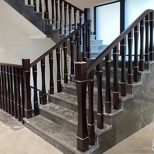 实木楼梯立柱扶手榉木红橡花梨各种材质家装整梯支持各种材质尺寸