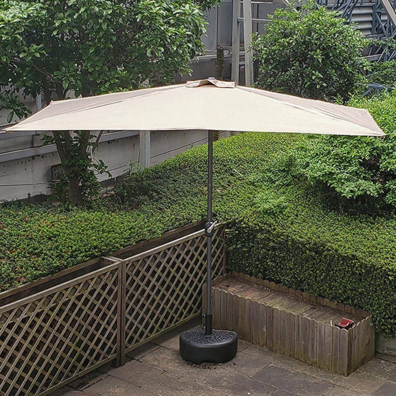 靠墙台阳867伞外半边伞户侧边长方形庭遮院伞花阳园露台太阳伞花