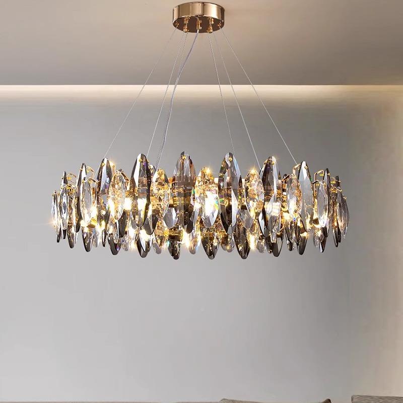 室灯全光谱水简晶吊灯后现代约港986式轻奢客厅餐厅卧主灯创意大