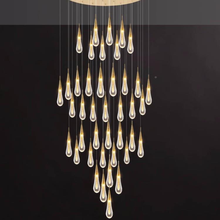 现代简别墅流吊星约吊灯水滴灯528个性楼梯灯LED灯餐厅吧台水滴雨