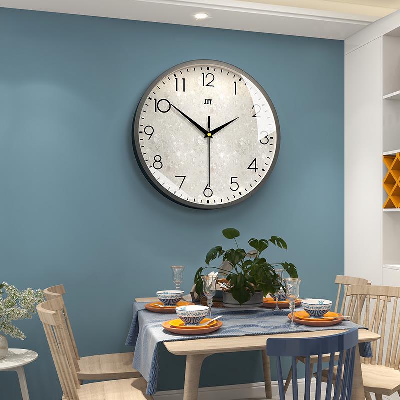 225新款气钟表挂0钟客厅轻奢大时钟现代简约墙免Fh($%ph(挂打孔