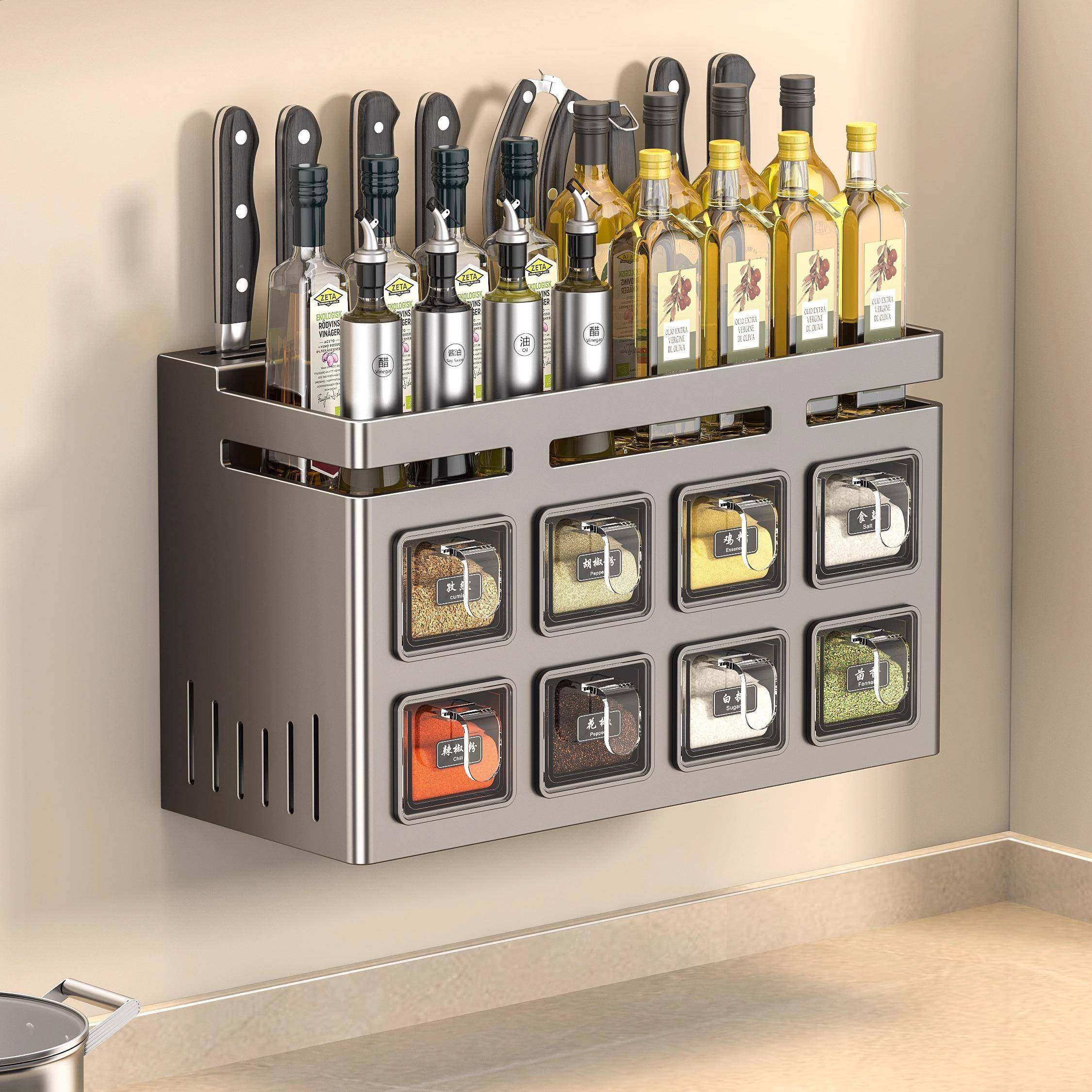 挂厨房置物架挂式免打孔油Fhzuuqfm壁盐酱醋收纳墙功上多能调味品,厨房/烹饪用具,抹布架/厨房清洁收纳架,淘宝优惠券,粉丝福利购,淘宝优惠卷