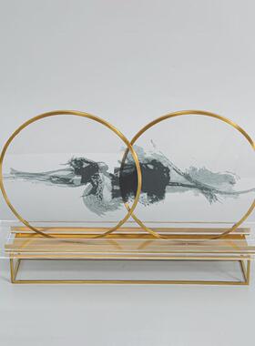 新中式抽玄象墨水装饰YH042摆件客摆厅关办公桌电视柜书房酒柜软