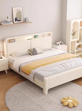 M全实木686Y床白色小现代简约主卧1.8米人床1.5奶油风户双经济型