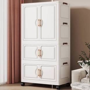 2048折收纳柜免安柜装 容量儿童衣柜对开门叠杂物大储物简约带轮置
